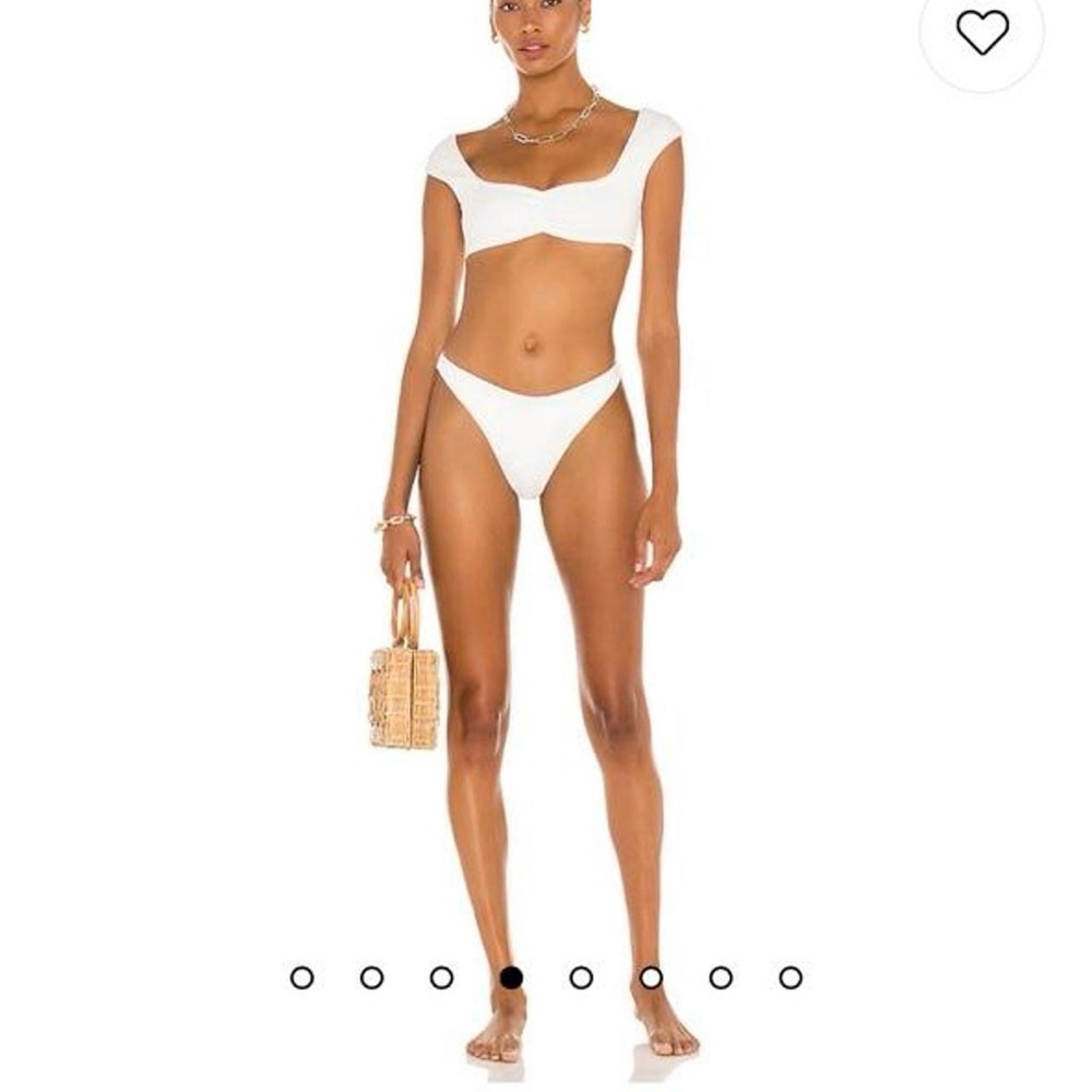 Lovers + Friends White Scoop Cap Sleeve Bikini Set